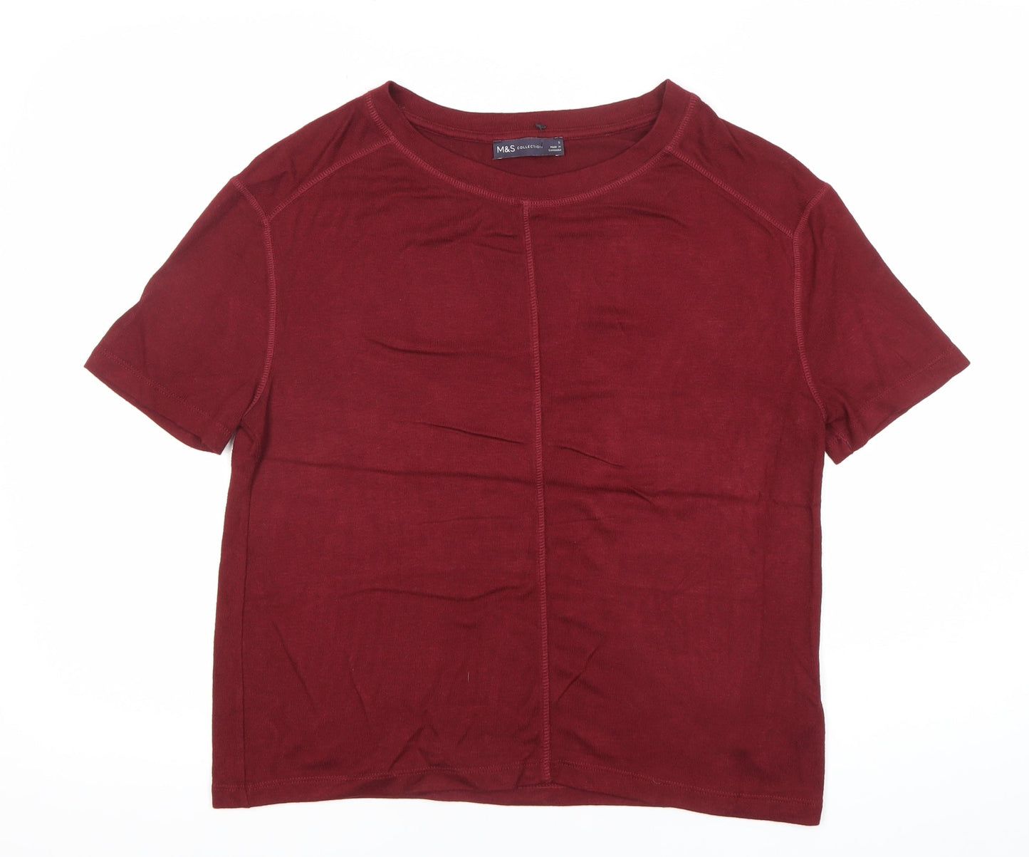 Marks and Spencer Womens Red Basic Short Sleeve T-Shirt S