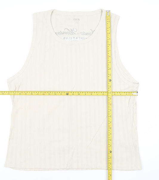 ASOS Men’s 3XL Beige Sleeveless Crew Neck Cotton T-Shirt