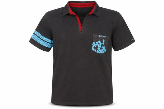 Kleider Men’s Black Polo Shirt L Geometric Pocket Short Sleeve