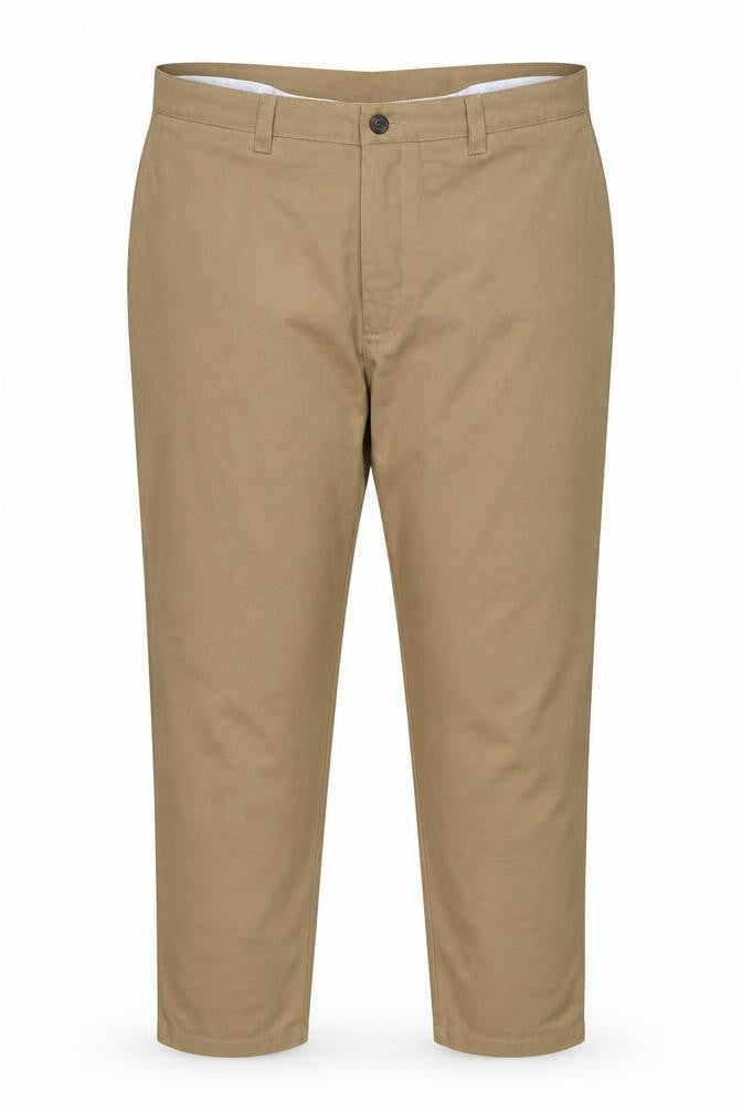 Front view of WOODBRIE men’s brown 62 khaki jeans cotton regular fit