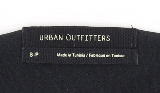 Urban Outfitters Womens Black Cropped Puff Sleeve Blouse Size S