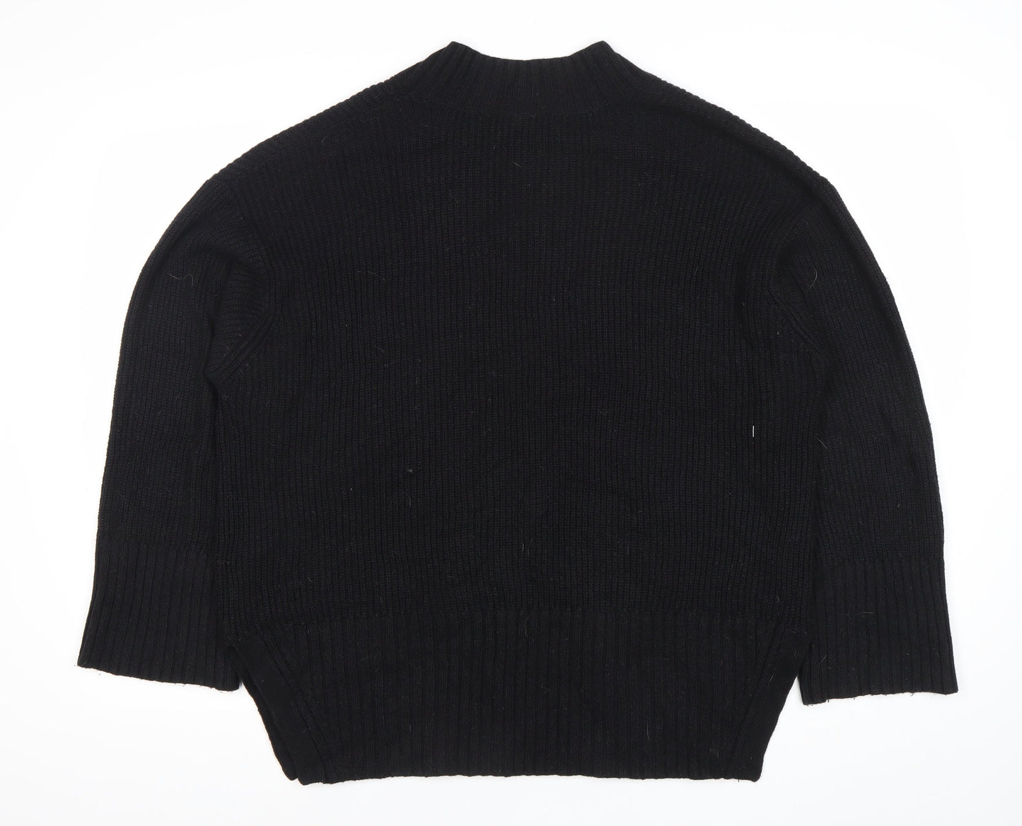 Topshop Women Black S V-Neck Chunky Knit Pullover Jumper