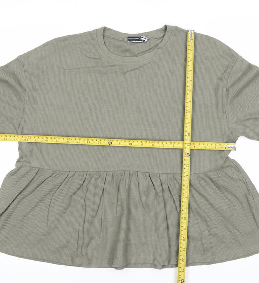 ASOS Womens Green Long Sleeve Tunic Blouse Size 8 Cotton Blend