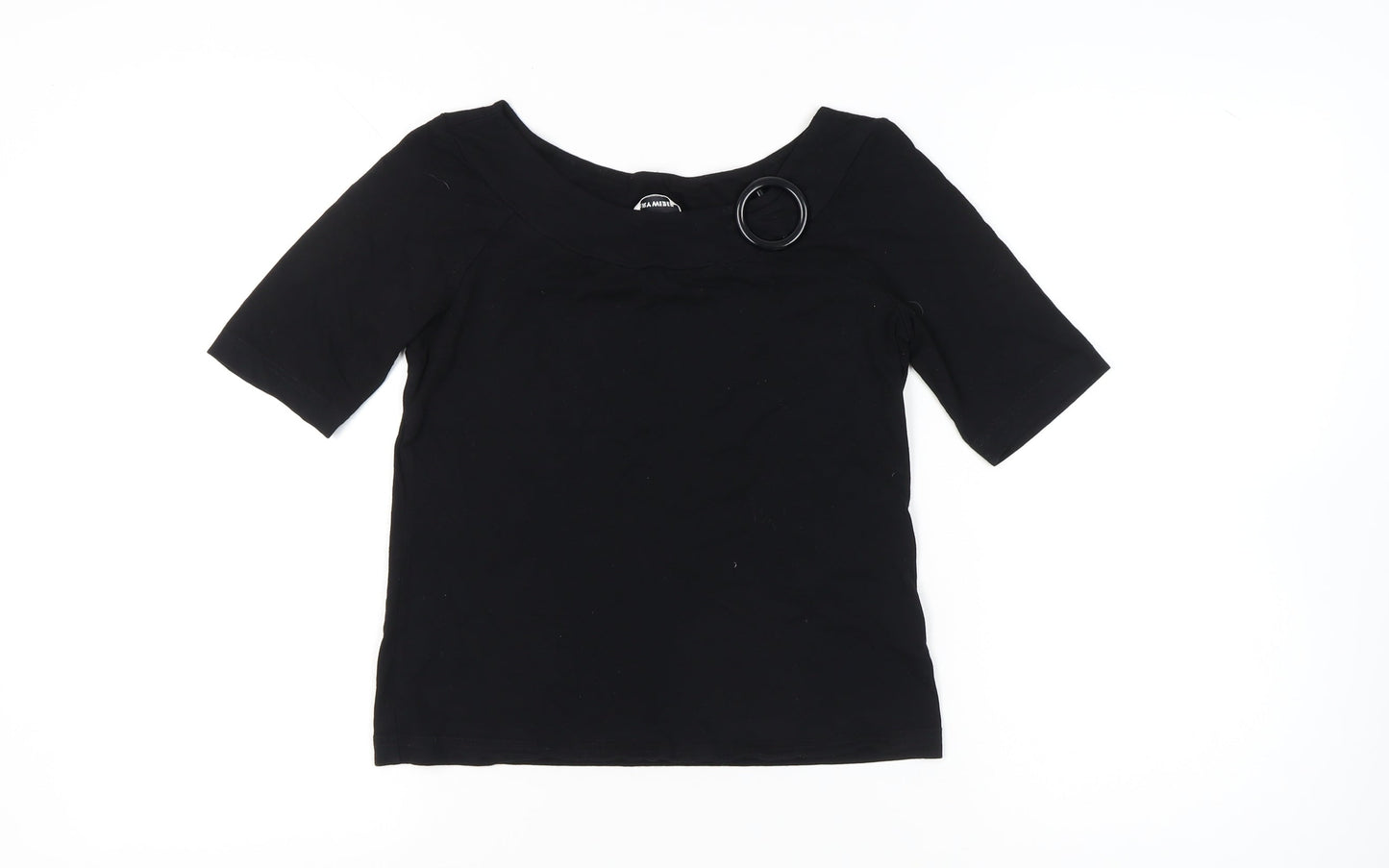 Gerry Weber Women’s Black Size 10 Boat Neck Stretch T-Shirt