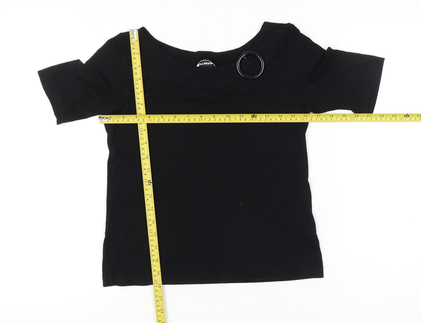 Gerry Weber Women’s Black Size 10 Boat Neck Stretch T-Shirt