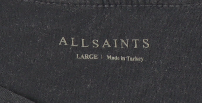 AllSaints Men's Black Slim Fit Cotton T-Shirt Size L