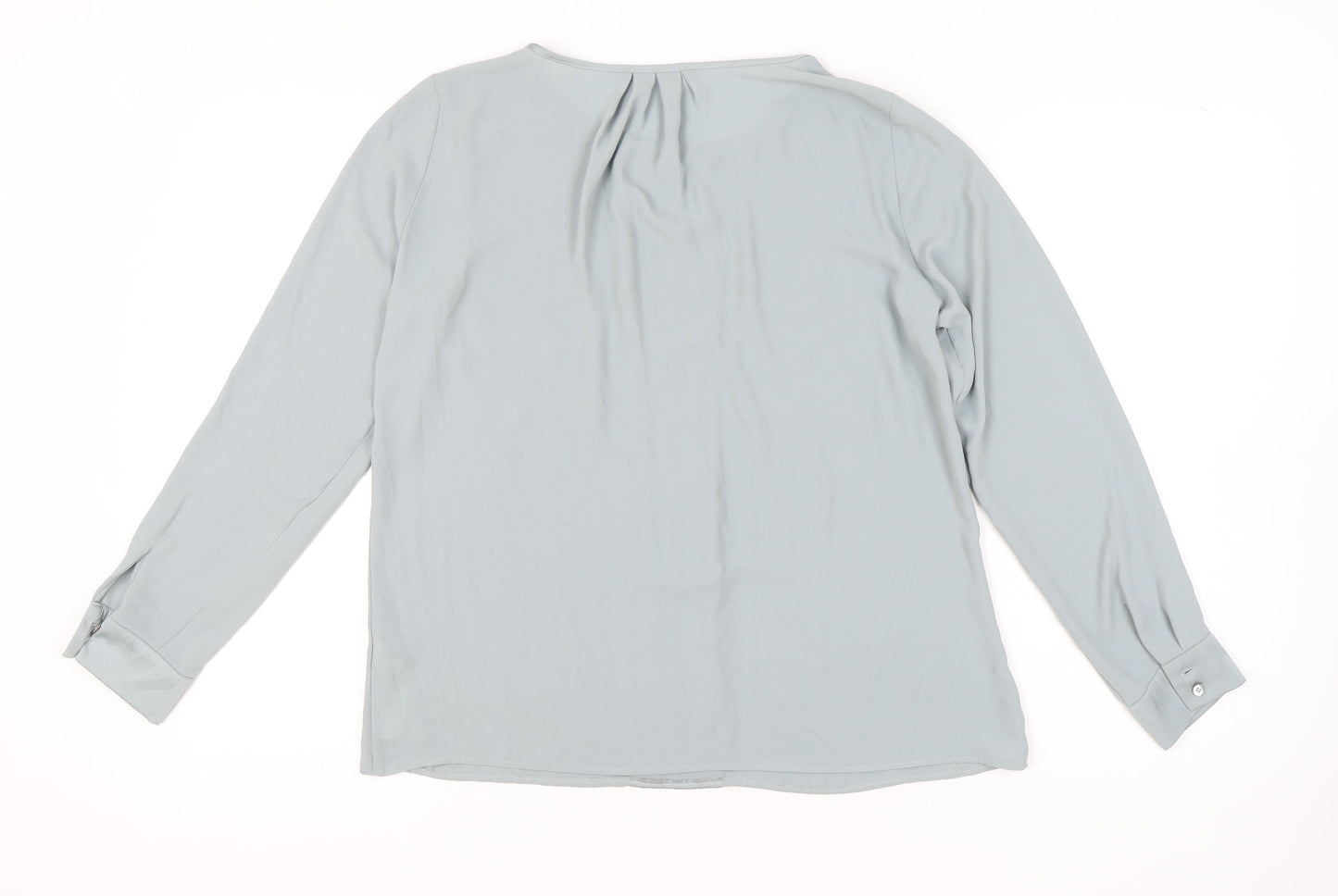 Marks and Spencer Autograph Womens Silver Blouse UK 12 Long Sleeve Workwear