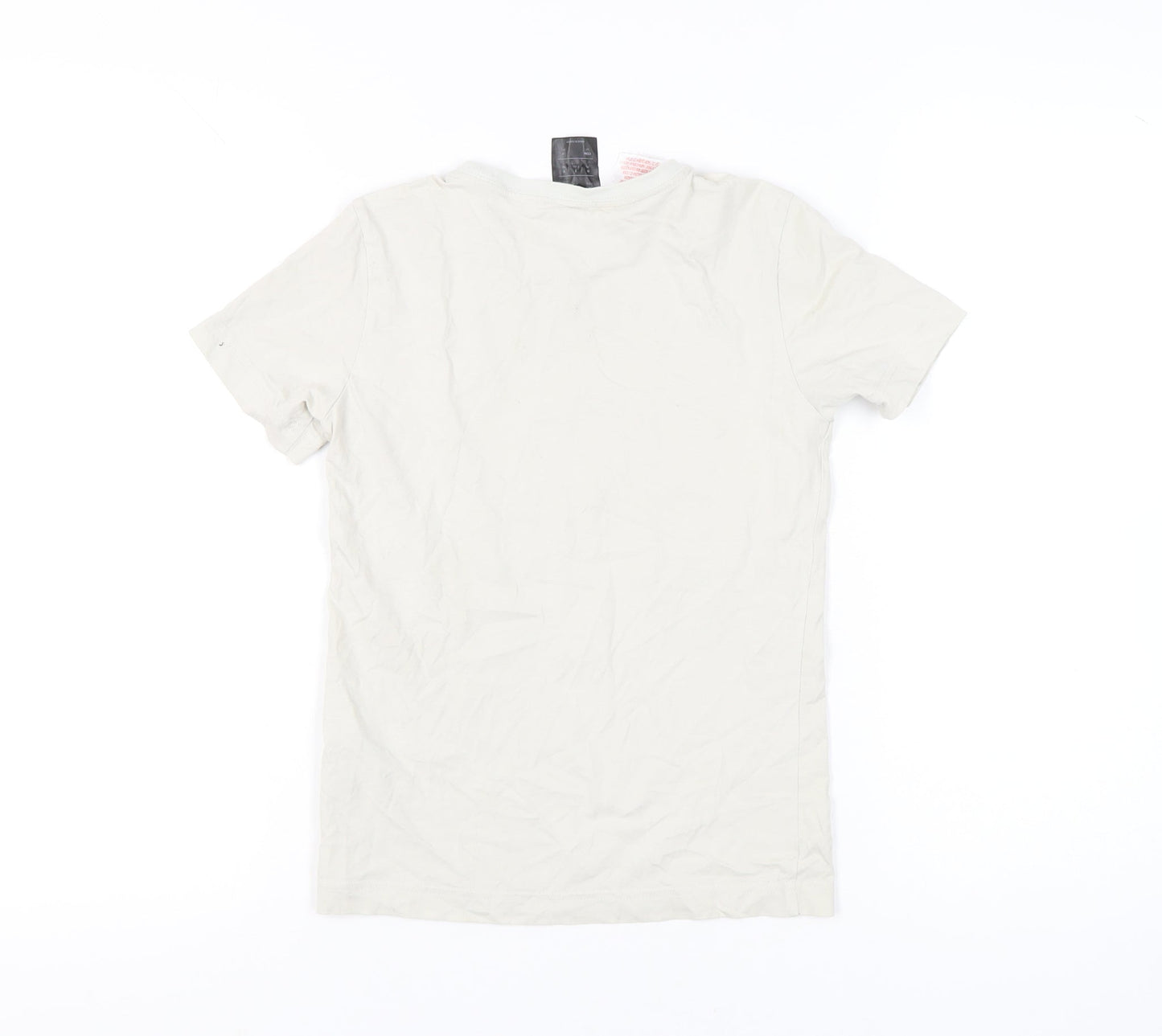 Adidas Boys White 9-10Y Graphic Print Logo Sports T-Shirt