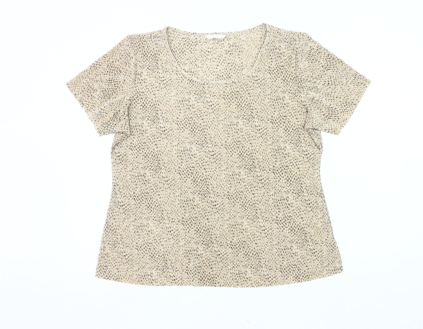 Marks and Spencer Womens Beige Geometric T-Shirt Size 18