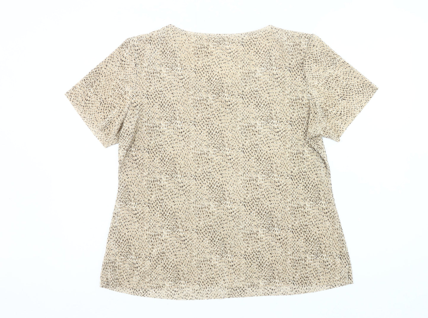 Marks and Spencer Womens Beige Geometric T-Shirt Size 18