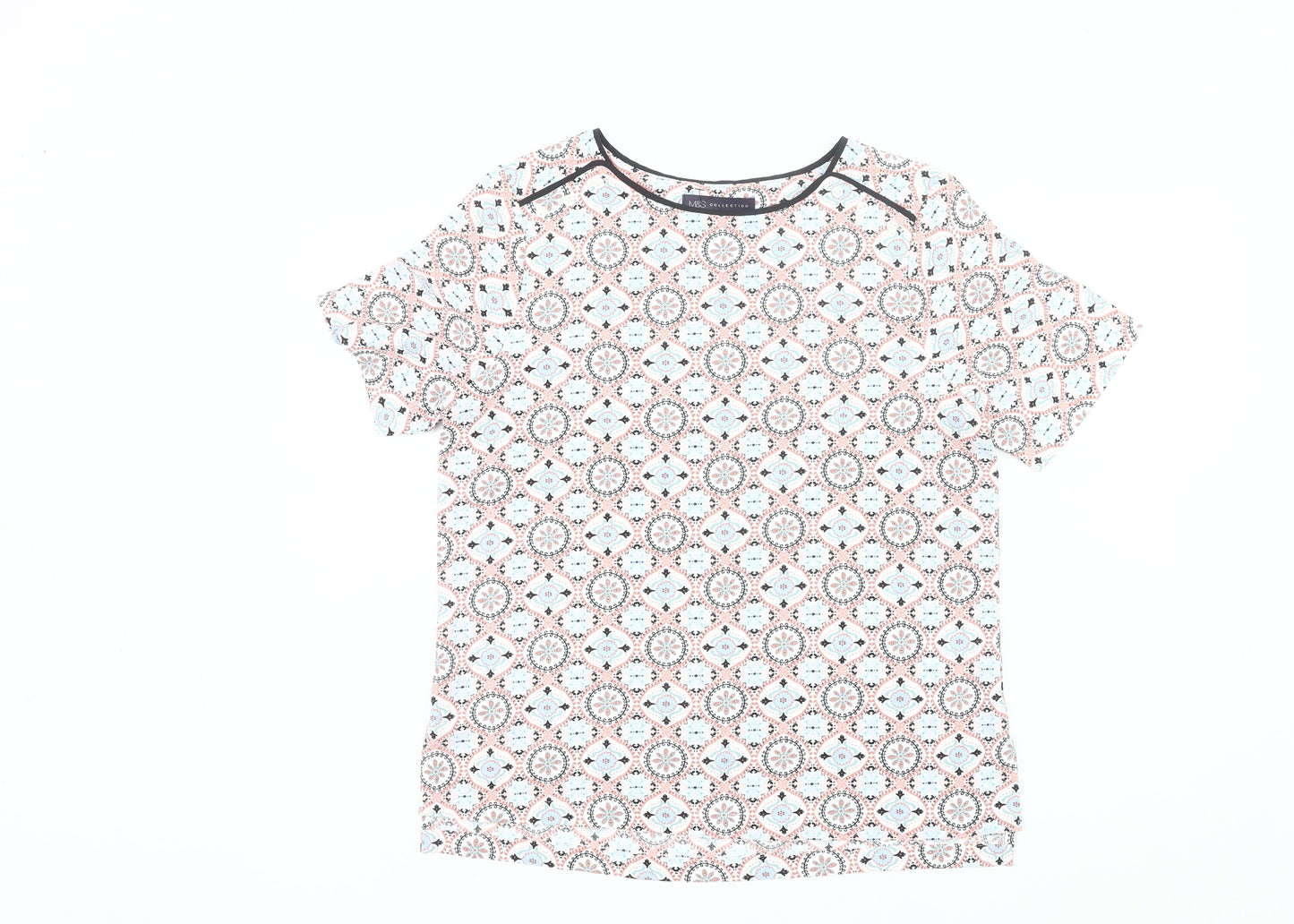 Marks and Spencer Womens Multicoloured Size 12 Geometric T-Shirt