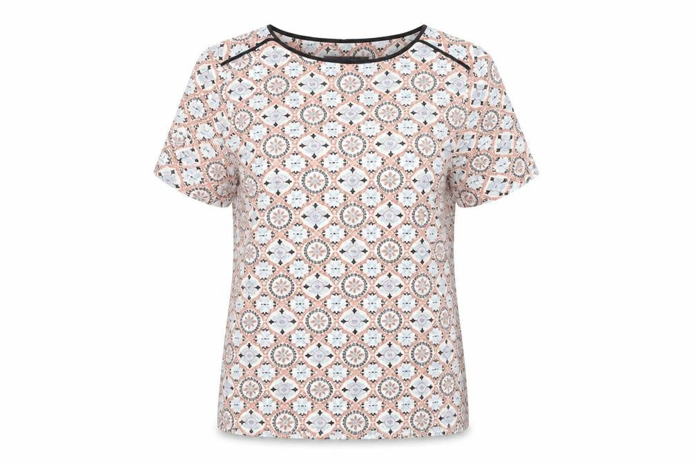 Marks and Spencer Womens Multicoloured Size 12 Geometric T-Shirt