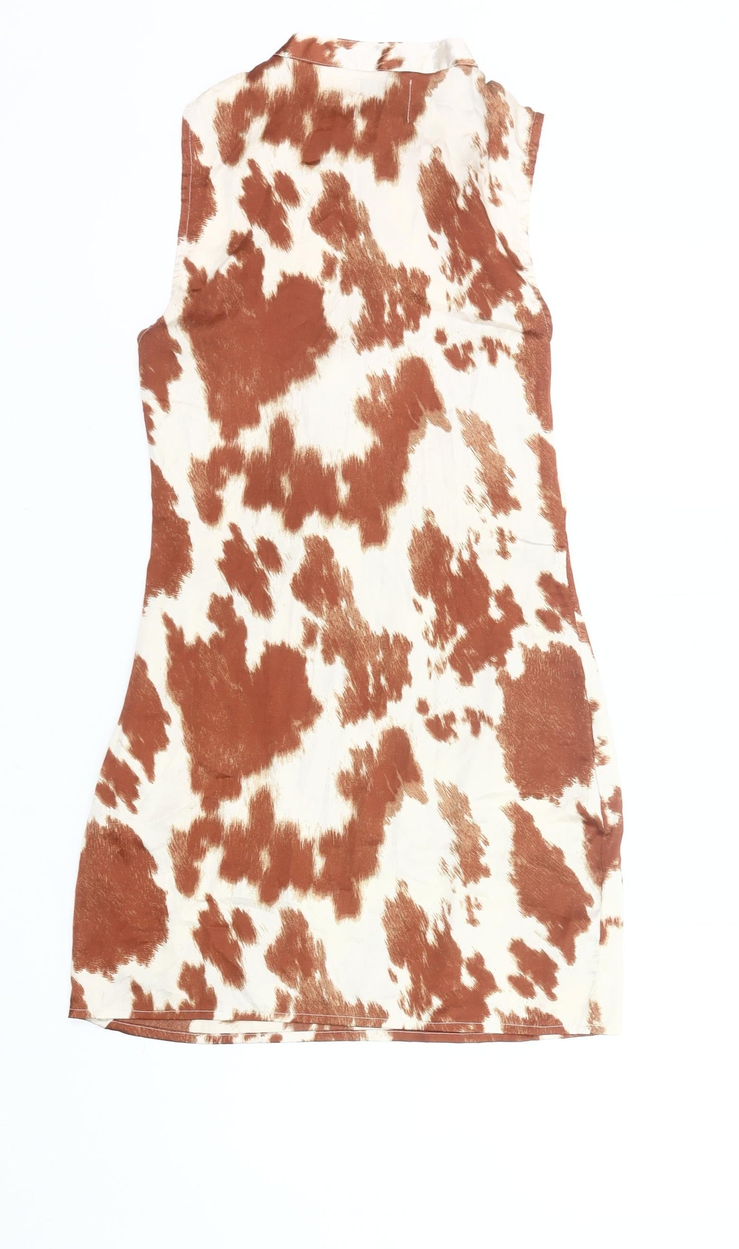 Reclaimed Vintage Women Brown Animal Print Bodycon Mini Dress UK 10