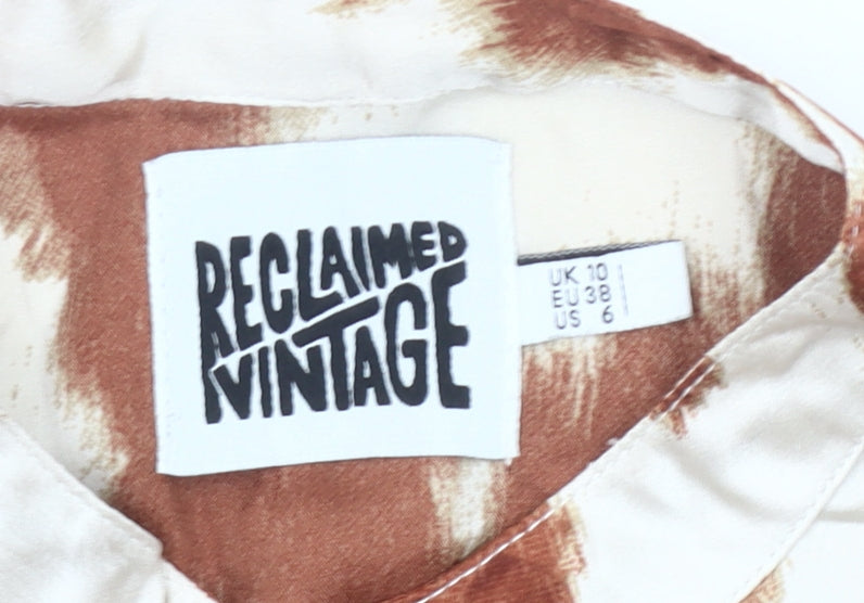 Reclaimed Vintage Women Brown Animal Print Bodycon Mini Dress UK 10