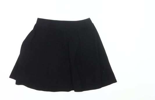 Superdry Womens Black A-Line Jersey Skirt Size 10 Casual Stretch