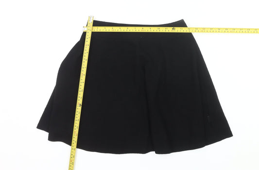 Superdry Womens Black A-Line Jersey Skirt Size 10 Casual Stretch