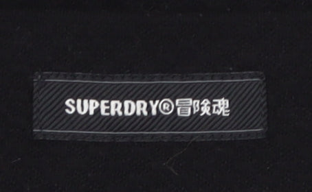 Superdry Womens Black A-Line Jersey Skirt Size 10 Casual Stretch