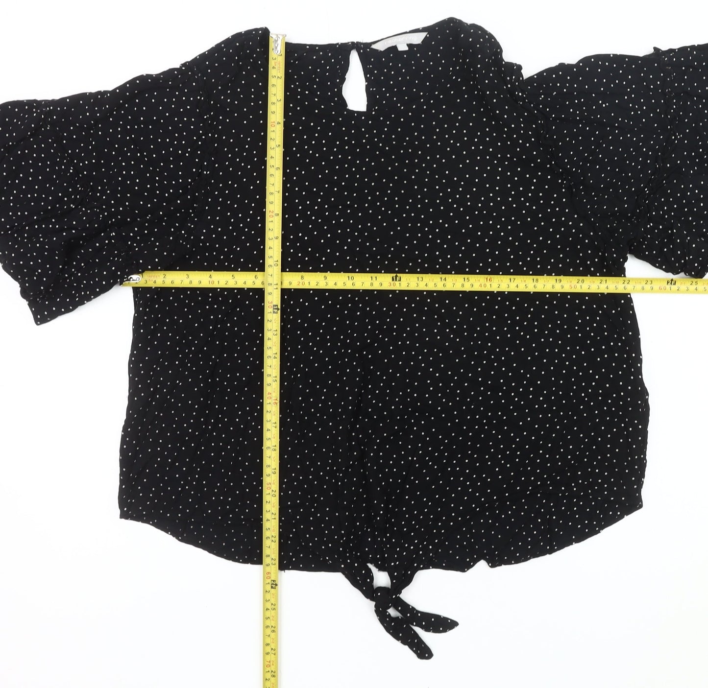 Red Herring Women’s Black Polka Dot Tunic Blouse Size 18