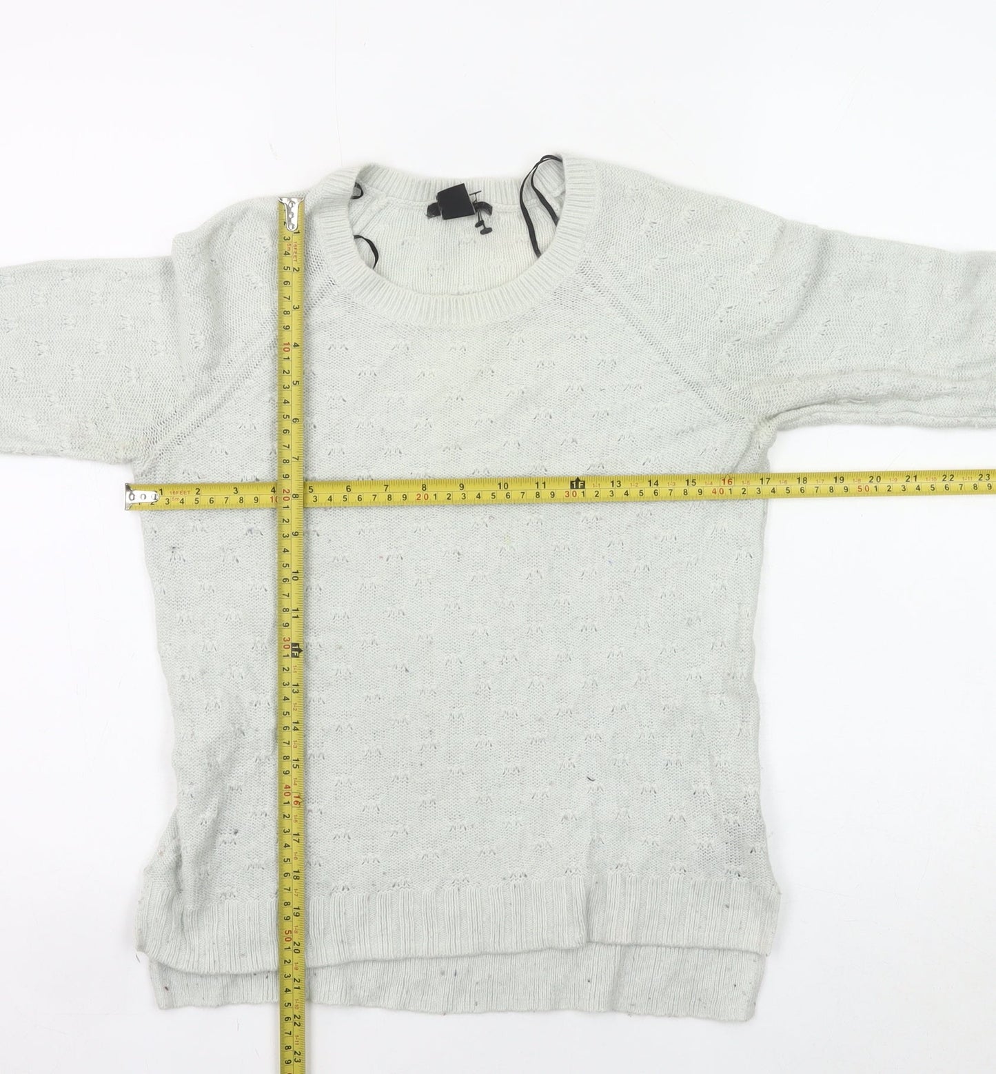 H&M Women’s Grey Angora Wool Blend Crew Neck Pullover Jumper S