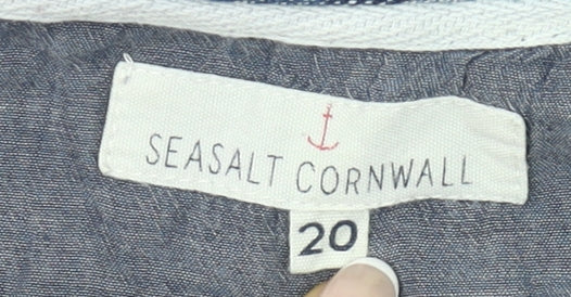 Seasalt Cornwall Women’s Blue Check Cotton Shift Dress Size 20