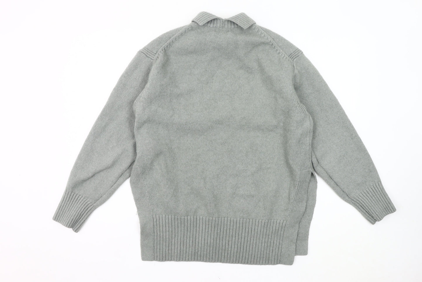H&M Women’s Grey Mock Neck Pullover Jumper Size S Wool Blend