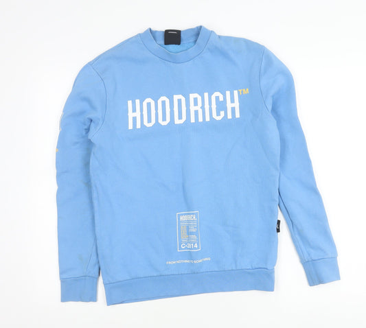 Hoodrich Men’s Blue XS Crew Neck Graphic Sweatshirt Cotton Blend