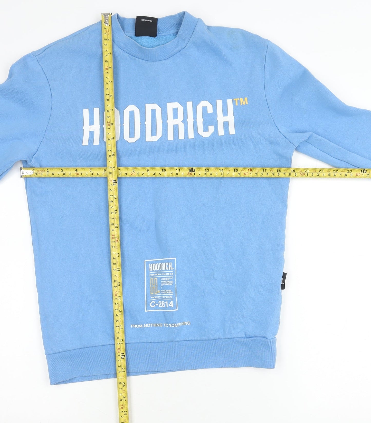 Hoodrich Men’s Blue XS Crew Neck Graphic Sweatshirt Cotton Blend