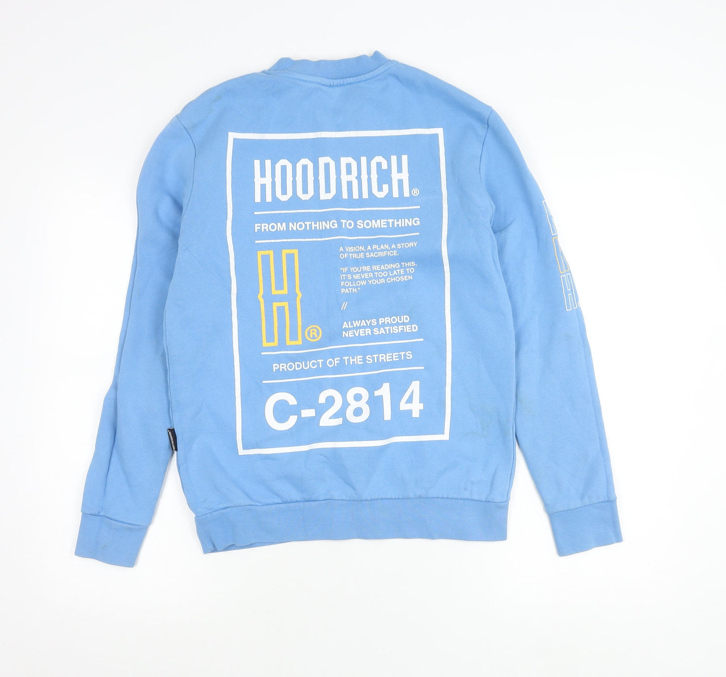 Hoodrich Men’s Blue XS Crew Neck Graphic Sweatshirt Cotton Blend