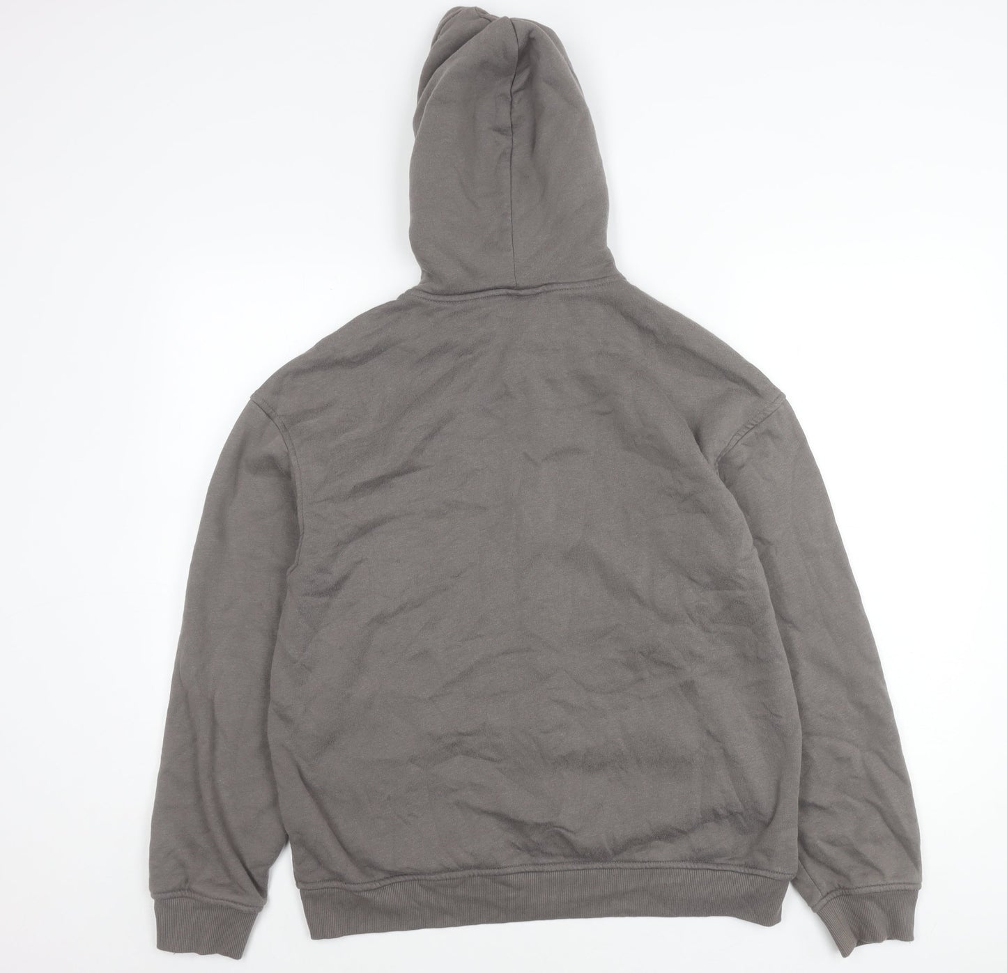 H&M Women Grey Size 12 Hooded Zip Basic Jacket with Pockets