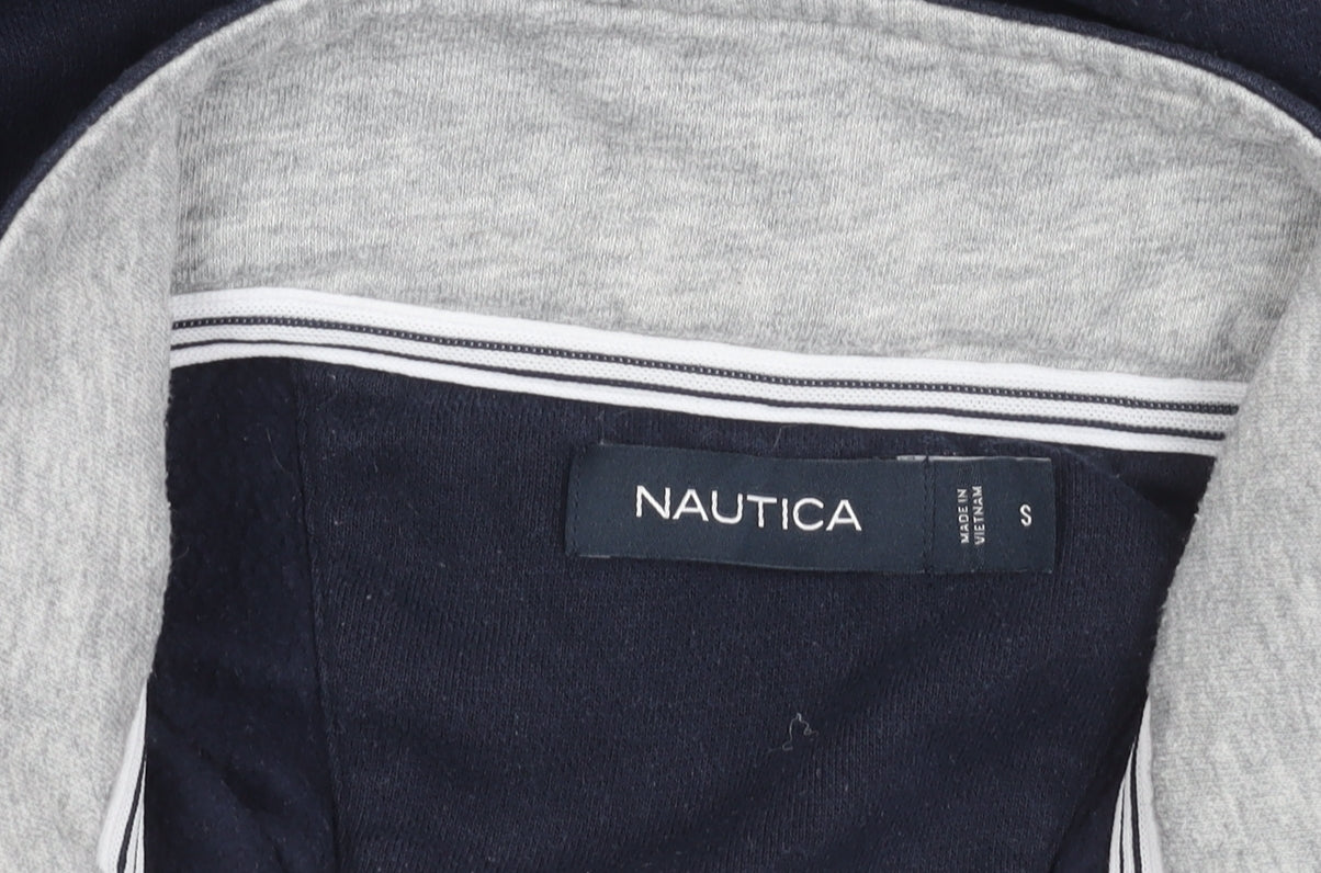 Nautica Unisex Blue Small 1/4 Zip Pullover Sweatshirt Cotton Blend