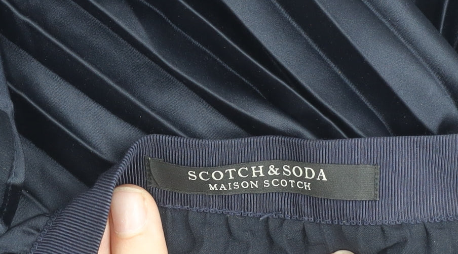 Scotch & Soda Womens Blue Pleated Midi Skirt Size S