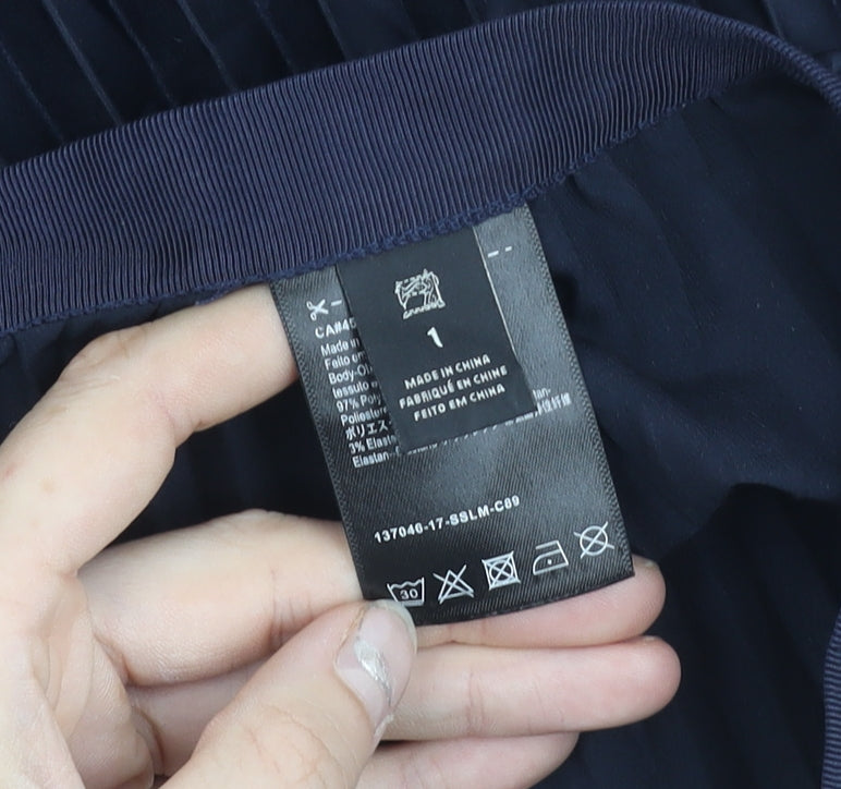 Scotch & Soda Womens Blue Pleated Midi Skirt Size S