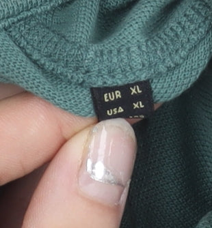 Massimo Dutti Men’s Green XL Short Sleeve Cotton Polo Shirt