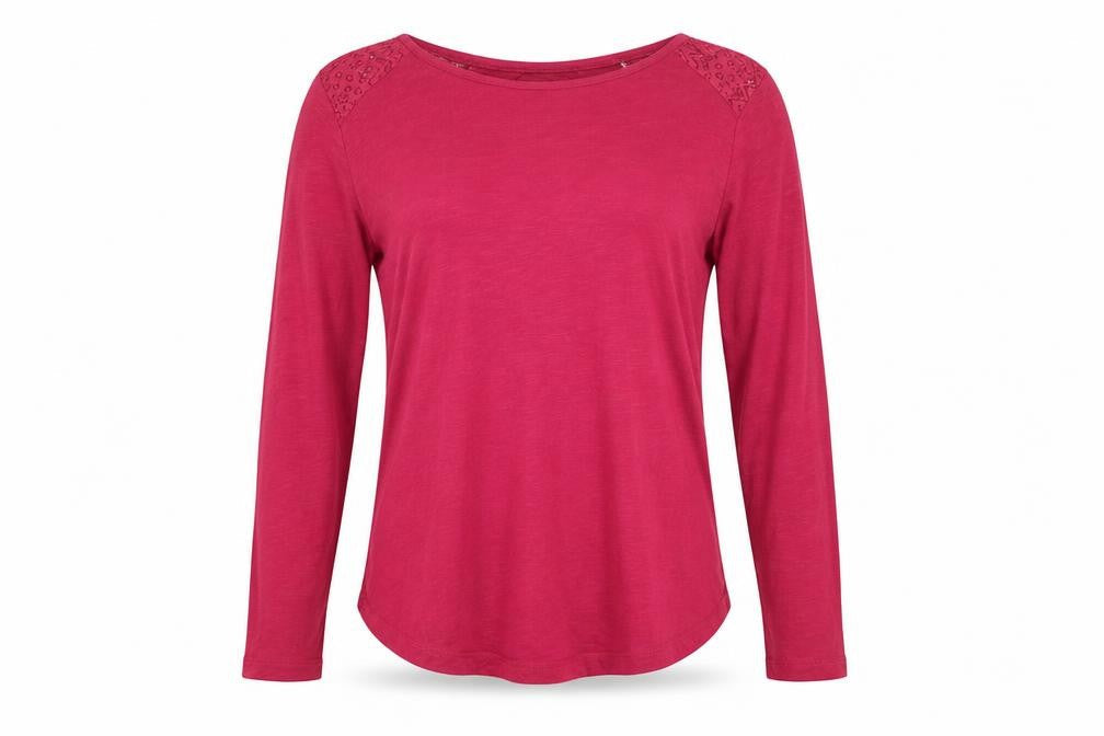 Womens UK Size 12 FatFace Pink Cotton T-Shirt