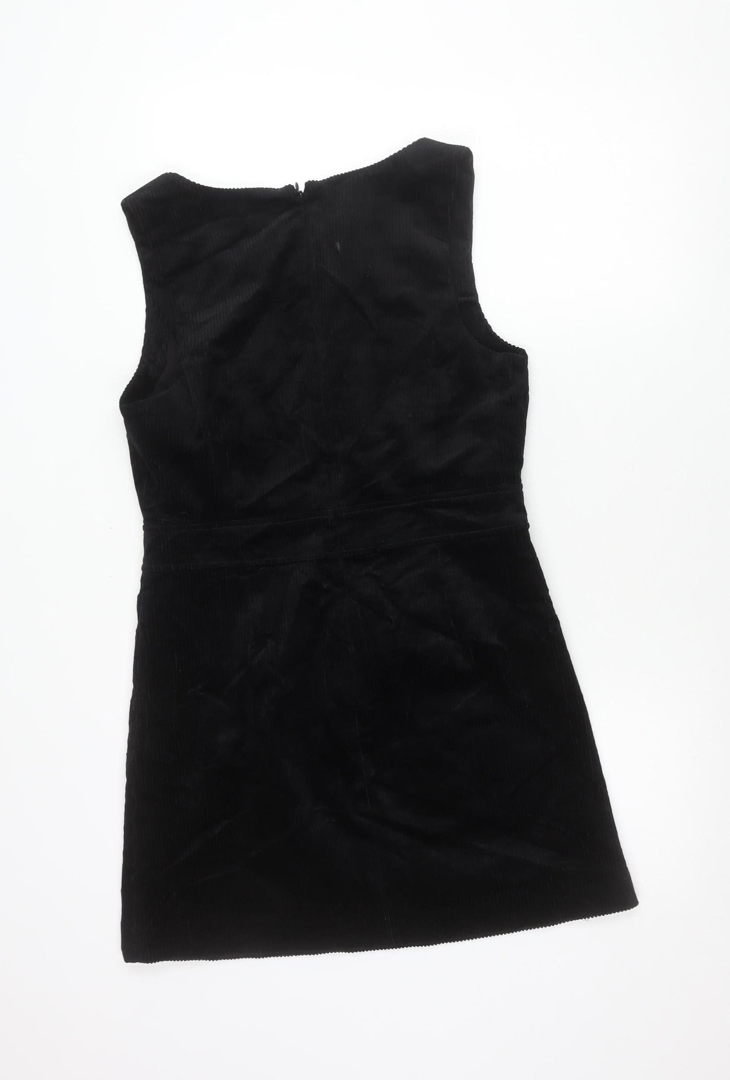 Jack Wills Womens Black Corduroy Pinafore Dress Size 10