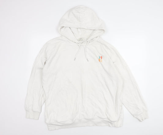 Next Womens White Hoodie L Pullover Cotton Oakland California Print