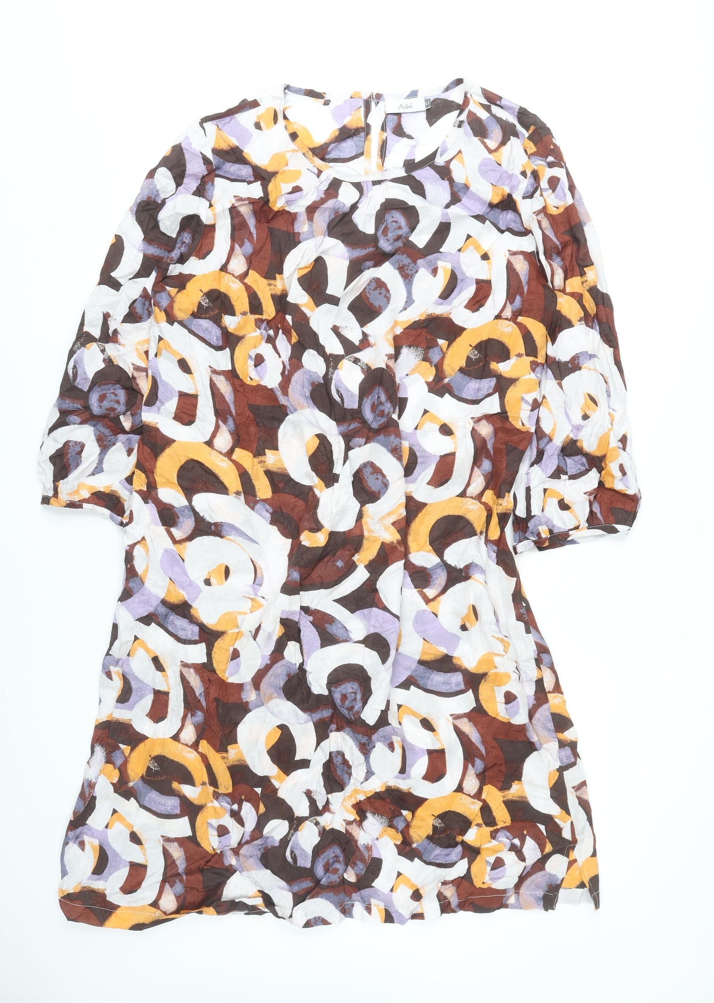 Adini Women’s Multicoloured Viscose Knee Length Shift Dress L