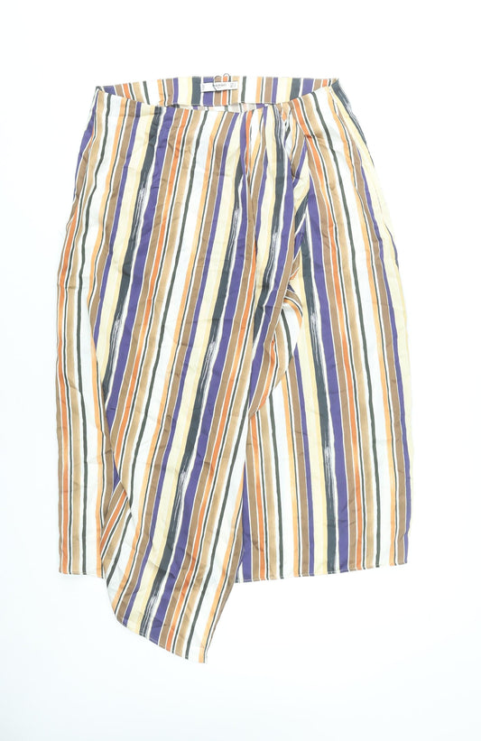 Mango Women’s Multicoloured Stripe Wrap Midi Skirt Size 14