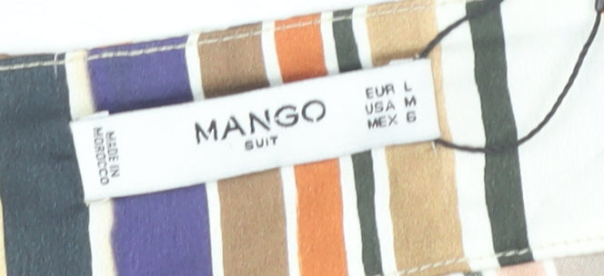 Mango Women’s Multicoloured Stripe Wrap Midi Skirt Size 14