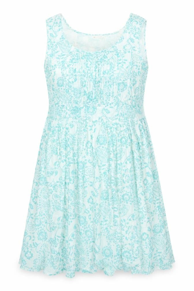 Rare Earth Women Blue Floral A-Line Summer Dress Size 18