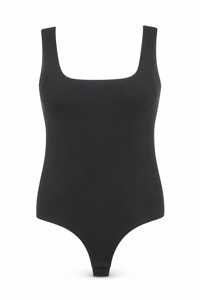 PrettyLittleThing Women Black Bodysuit UK 10 Slim Fit Scoop Neck