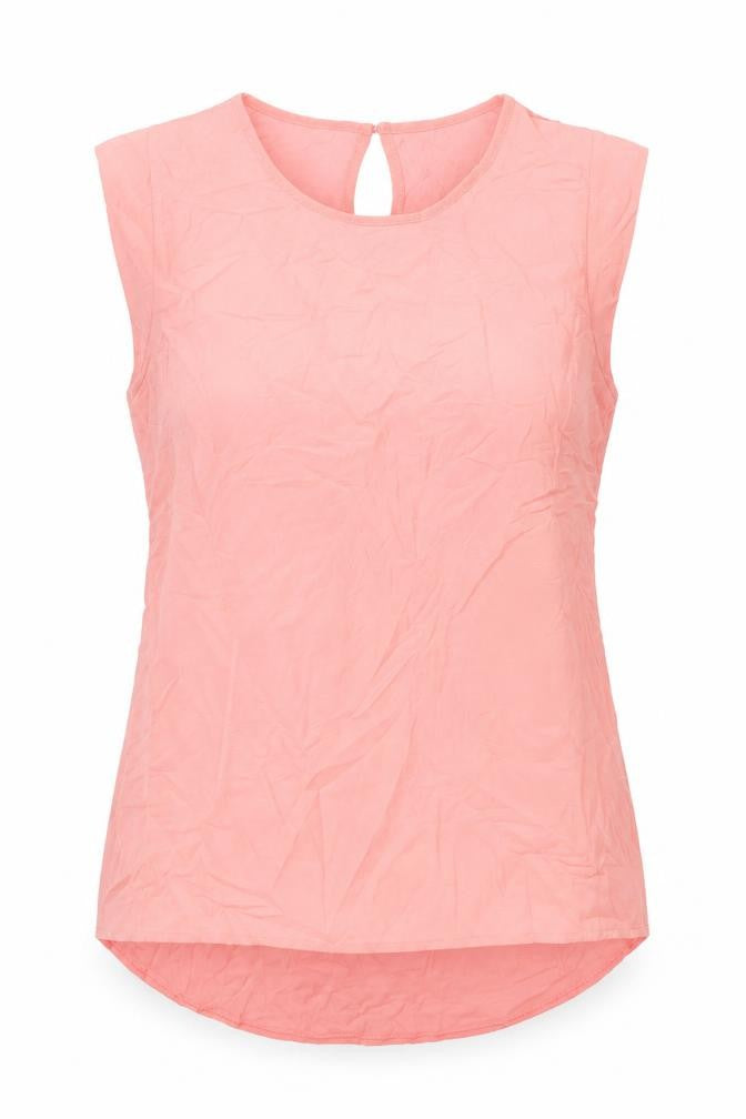 Front view of French Connection Women’s Pink Blouse Sleeveless Round Neck, size S