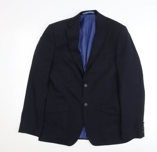 Marks and Spencer Men's Blue Slim Fit 36R Suit Jacket Wool Blend