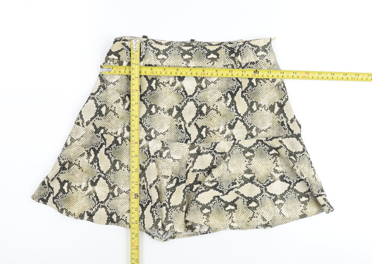Zara Basic Women’s Multicoloured Snake Print Short A-Line Skirt XS
