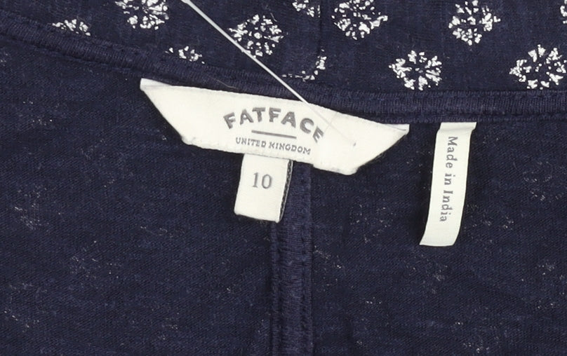 FatFace Women’s Blue Floral Knit Long Sleeve Open Cardigan Size 10