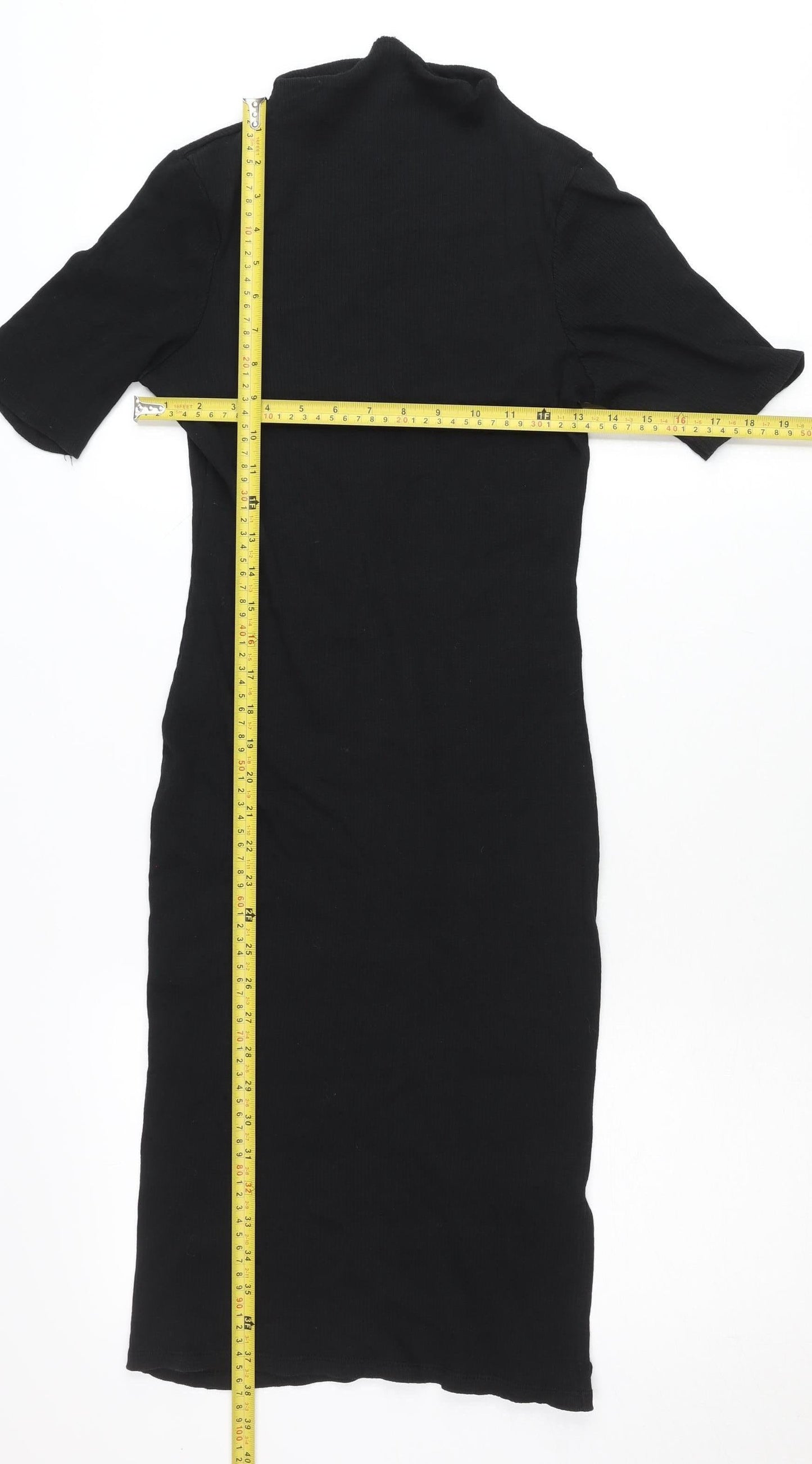 French Connection Women’s Black Bodycon Midi Dress Size S