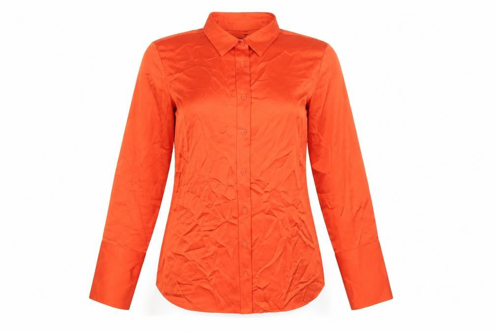 Marks and Spencer Womens Orange Size 6 Button-Up Long Sleeve Shirt