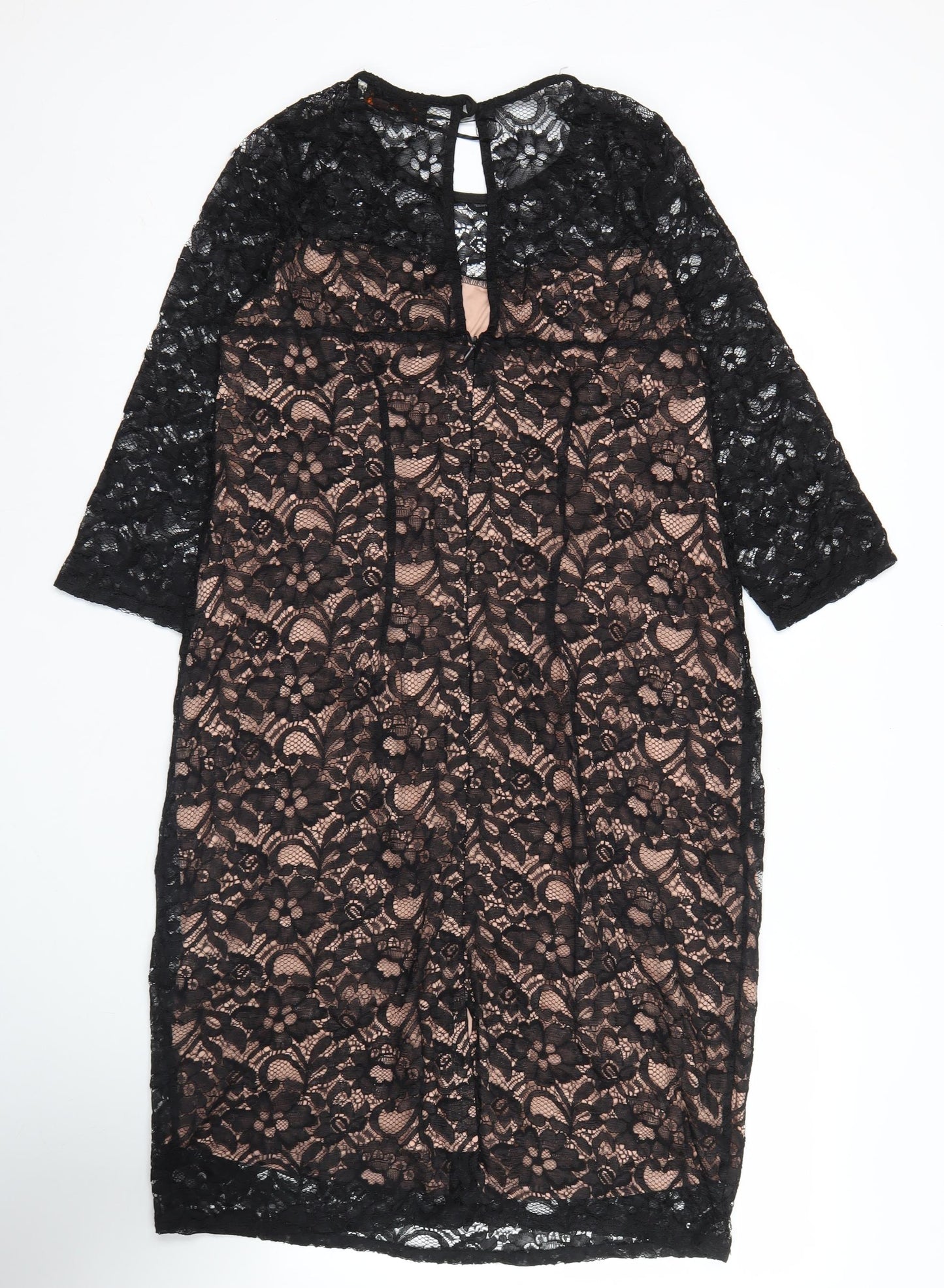 Dorothy Perkins Women's Black Lace Bodycon Dress Size 18