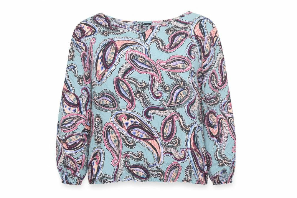 Barbara Lebek Womens Multicoloured Paisley Blouse Size 12 Tunic Style