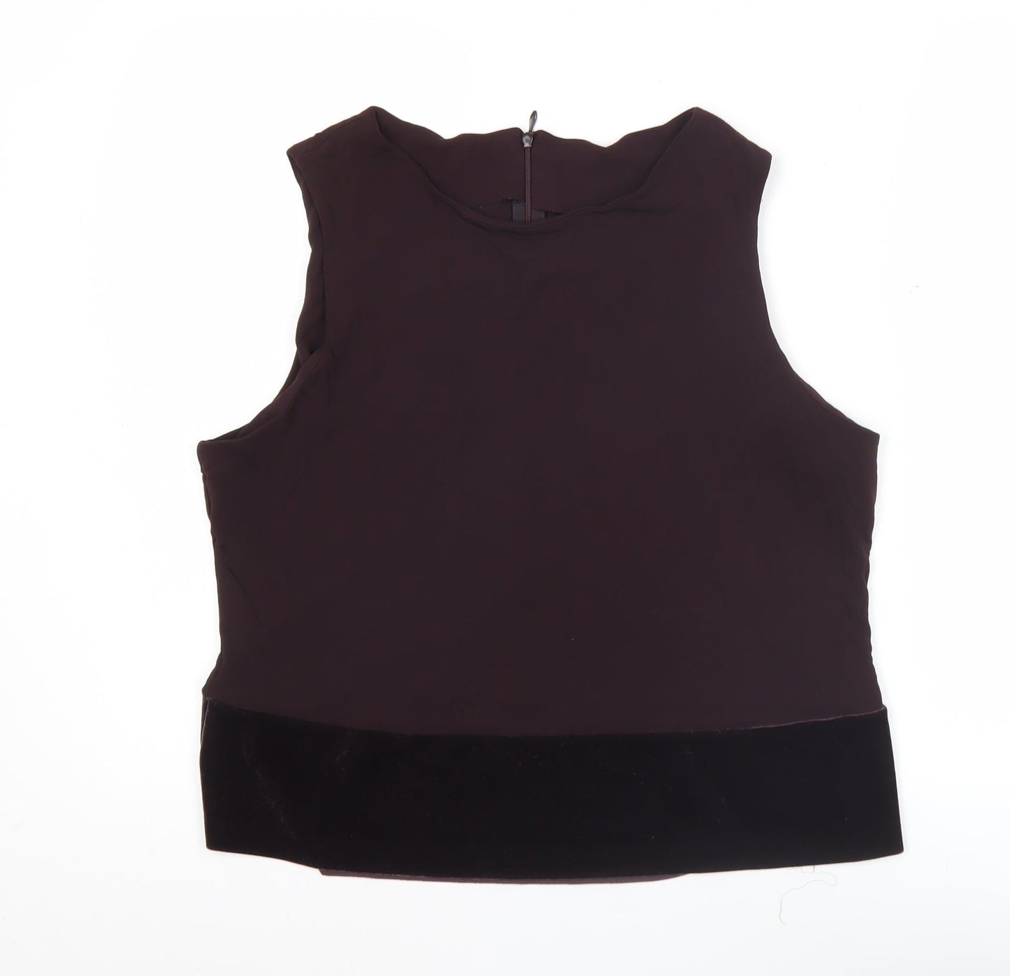 Marks and Spencer Women’s Brown Sleeveless Blouse UK 20 Round Neck